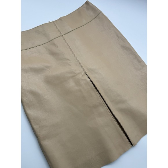 margaret godfrey Dresses & Skirts - Margaret Godfrey Beige Leather Skirt Sz 8
